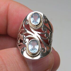 *925 Sterling Silver Topaz Ring